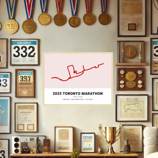 Minimalist 2025 Toronto Marathon Poster - Route Map 2
