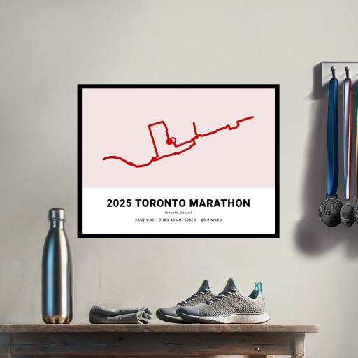 Minimalist 2025 Toronto Marathon Poster - Route Map 3