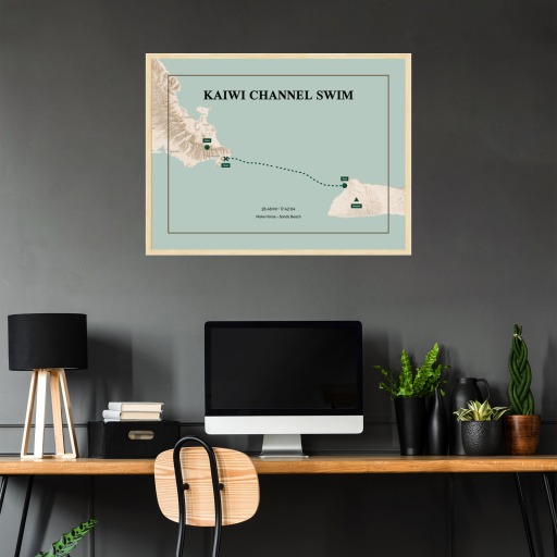 Kaiwi Channel Swim Poster - Route Map 2