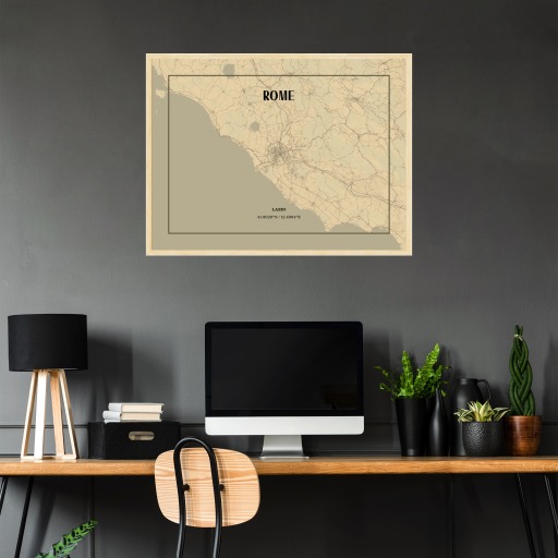 Rome in Vintage Poster - Street Map 3