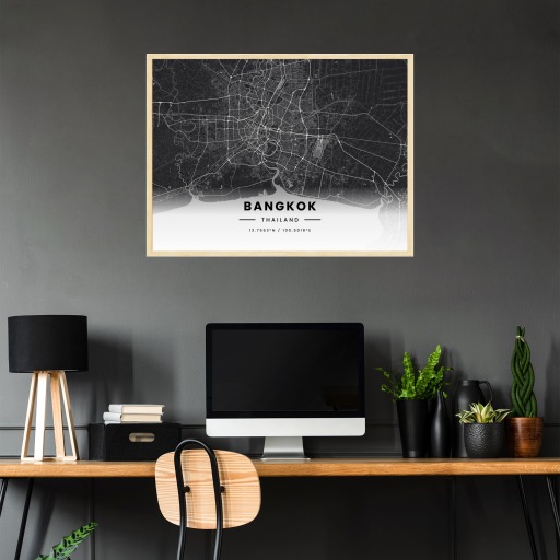 Bangkok in Dark Poster - Street Map 3