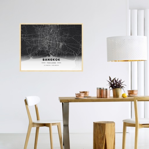 Bangkok in Dark Poster - Street Map 4