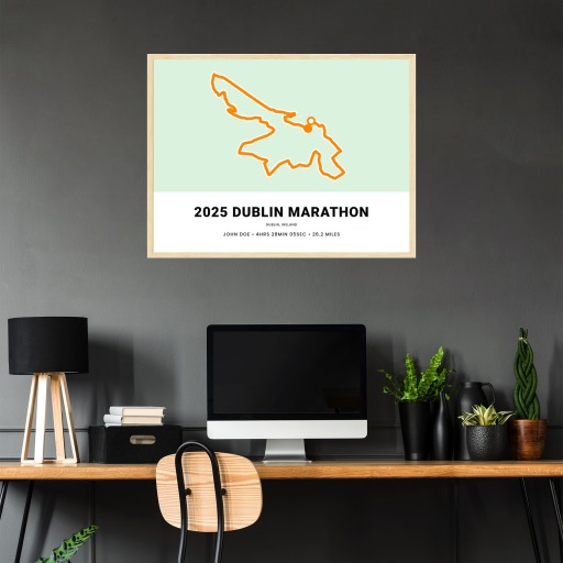 Minimalist of 2025 Dublin Marathon Poster - Route Map 4