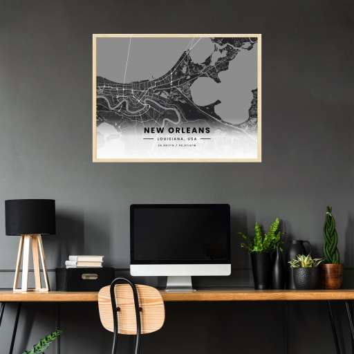 New Orleans in Dark Poster - Street Map 3