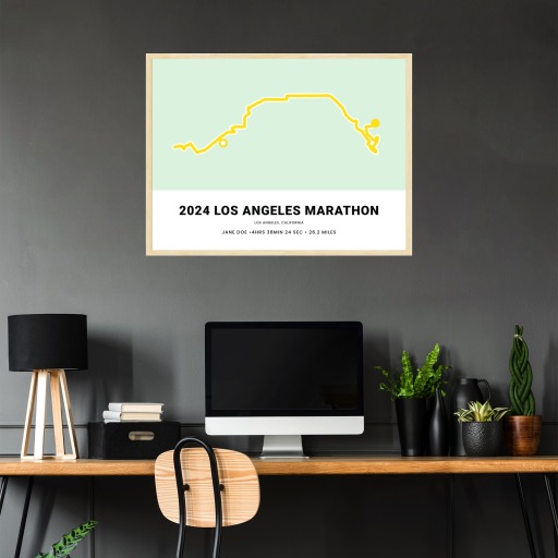 Minimalist 2025 Los Angeles Marathon Poster - Route Map 4