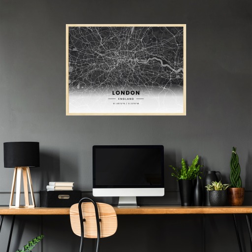 London in Dark Poster - Street Map 3