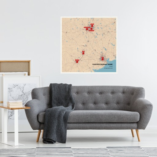 Our Restaurants Map Poster - Street Map 4