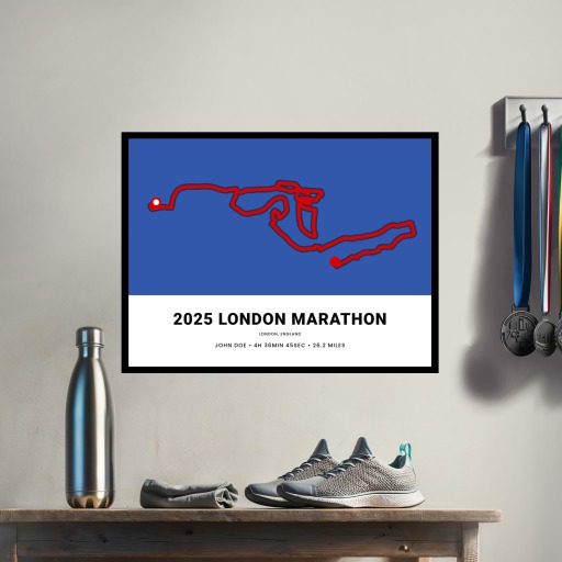 Minimalist 2025 London Marathon Poster - Route Map 3