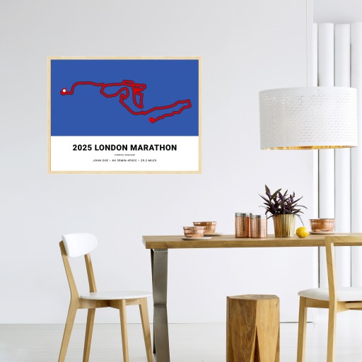 Minimalist 2025 London Marathon Poster - Route Map 5