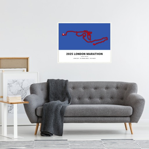Minimalist 2025 London Marathon Poster - Route Map 6
