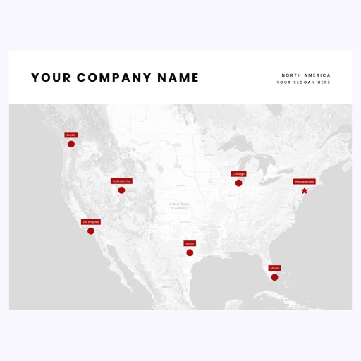 Our Corporate Branches Map Poster - Terrain Map 1