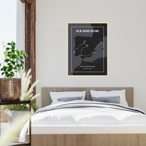 Our Anniversary Trip Poster for Him - Route Map 6