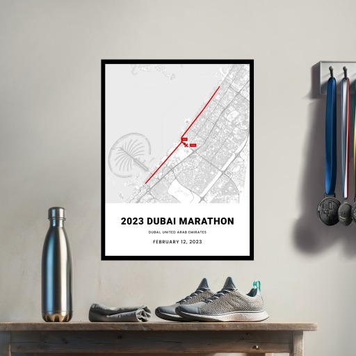 2023 Dubai Marathon Poster - Route Map 3