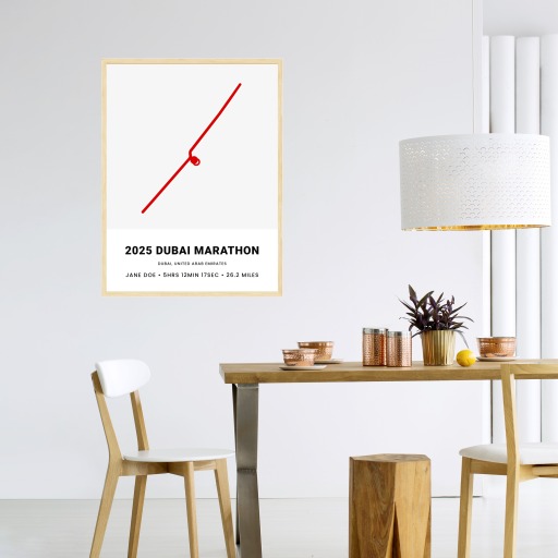Minimalist 2025 Dubai Marathon Poster - Route Map 5