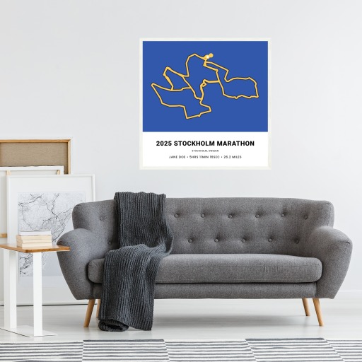 Minimalist 2025 Stockholm Marathon Poster - Route Map 6
