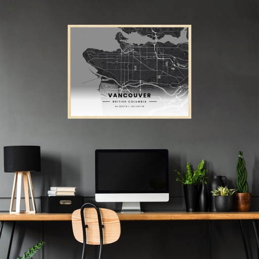 Vancouver in Dark Poster - Street Map 3