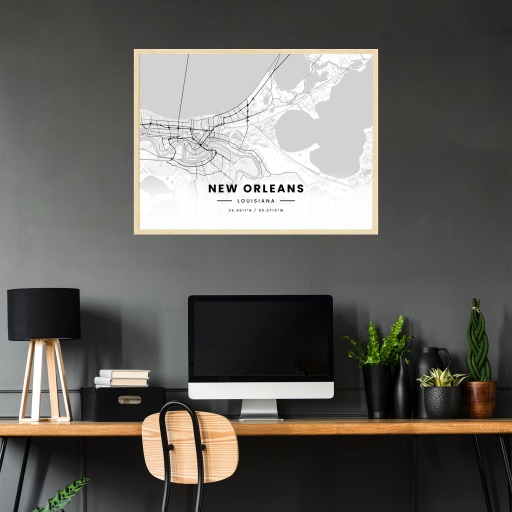New Orleans in Light Poster - Street Map 3