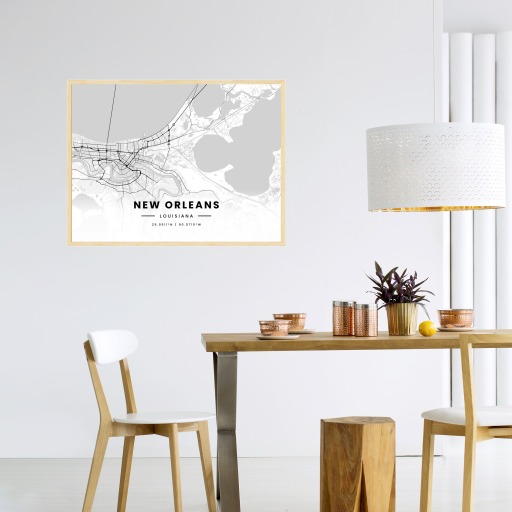New Orleans in Light Poster - Street Map 4
