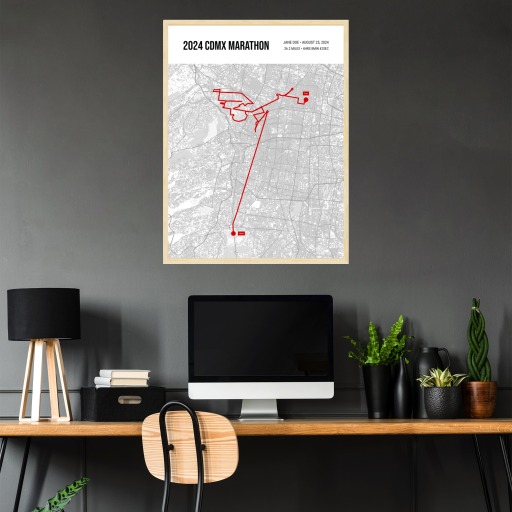 2024 Mexico CIty Marathon Poster - Route Map 4
