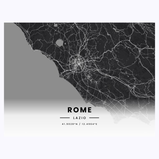 Rome in Dark Poster - Street Map 1