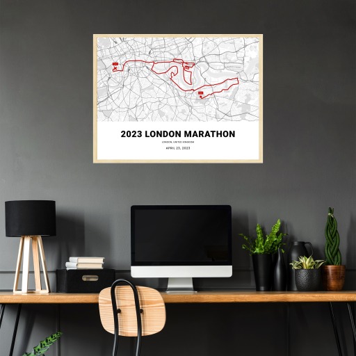 2023 London Marathon Poster - Route Map 4