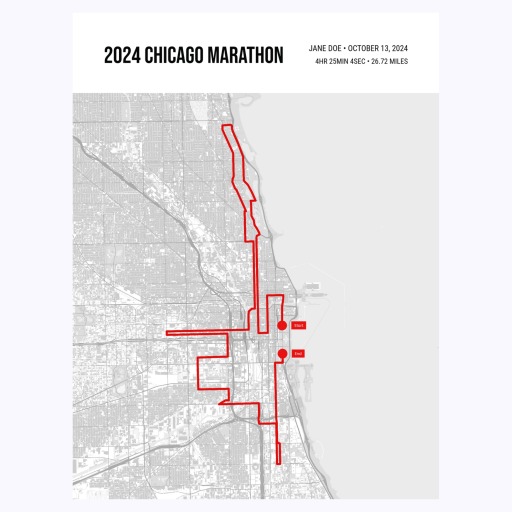 2024 Chicago Marathon Poster - Route Map 1