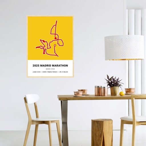 Minimalist 2025 Madrid Marathon Poster - Route Map 5