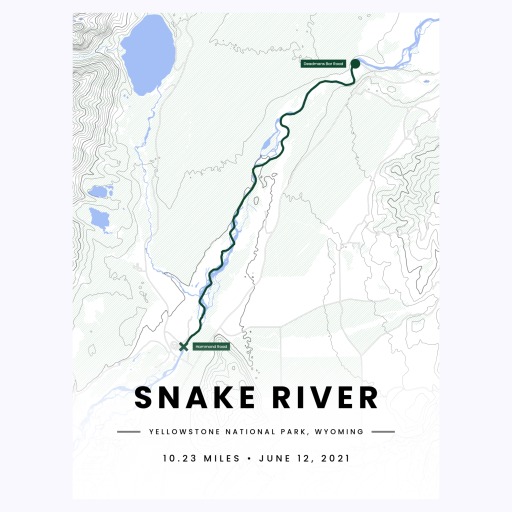Our Rafting Trip to the Snake River Poster - Route Map 1