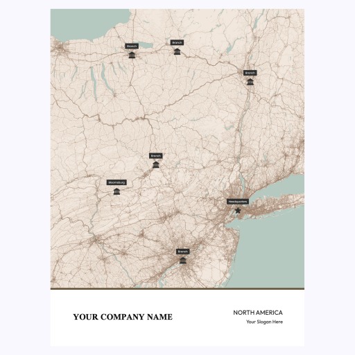 Our Corporate Branches Map Poster - Street Map 1