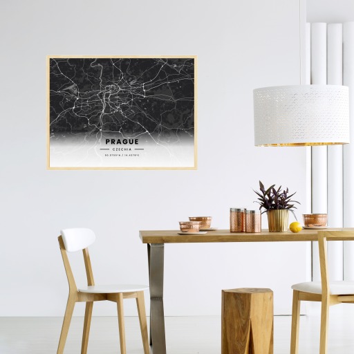 Prague in Dark Poster - Street Map 4