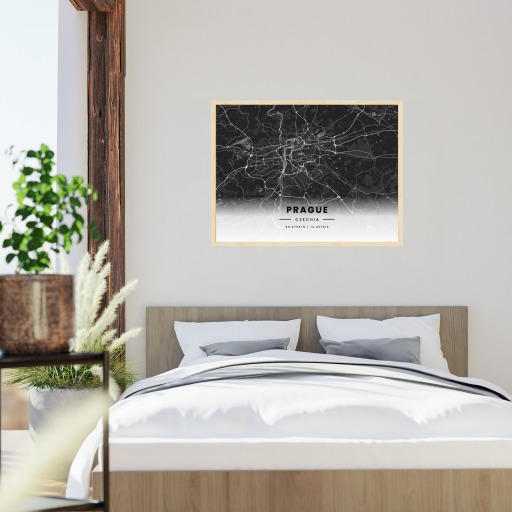 Prague in Dark Poster - Street Map 6