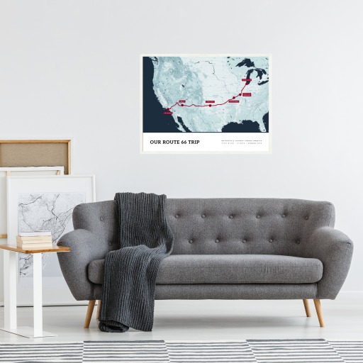 Our Route 66 Road Trip Poster - Route Map 4