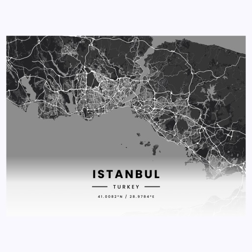 Istanbul in Dark Poster - Street Map 1