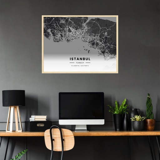 Istanbul in Dark Poster - Street Map 3