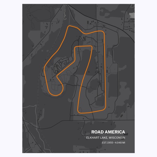 Road America Poster - Track Map 1