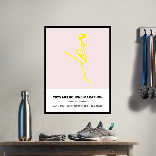 Minimalist 2025 Melbourne Marathon Poster - Route Map 3