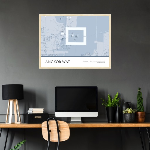 Angkor Wat Poster - Street Map 3