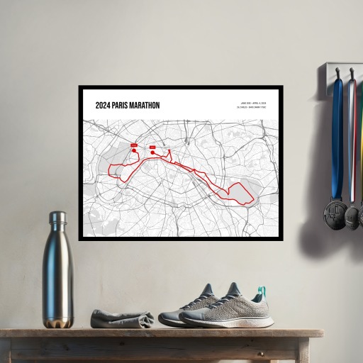 2024 Paris Marathon Poster - Route Map 3