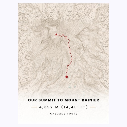 Our Summit: Mount Rainier Poster - Route Map 6
