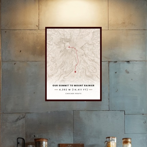 Our Summit: Mount Rainier Poster - Route Map 8