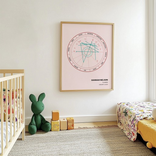 Our Daughter's Birth Poster - Natal Chart 11