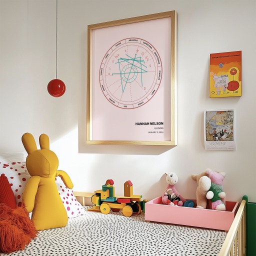 Our Daughter's Birth Poster - Natal Chart 9
