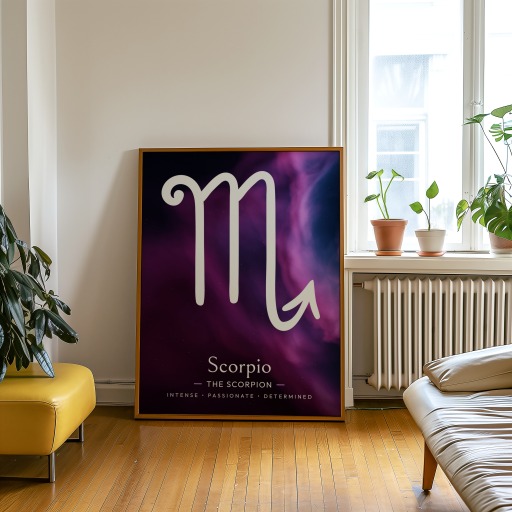 Scorpio in Curvy Print - Custom Zodiac Sign Poster 9