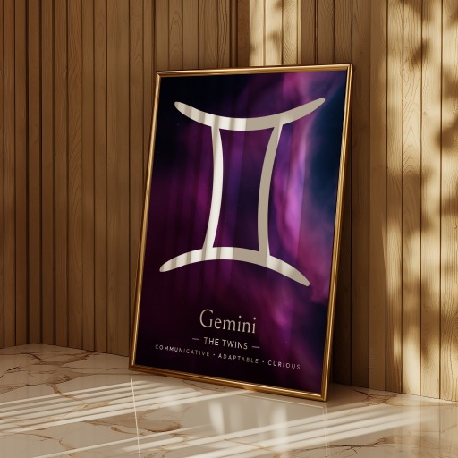 Gemini in Curvy Print - Custom Zodiac Sign Poster 11
