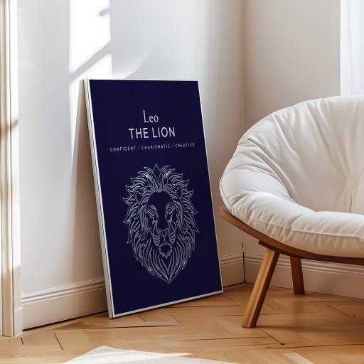Leo in Fine Line Print - Custom Zodiac Sign Poster 10