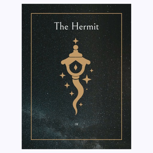 The Hermit in Block Print - Custom Tarot Card Poster 6