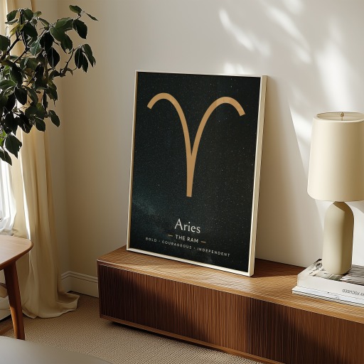 Aries in Simple Sharp Print - Custom Zodiac Sign Poster 11