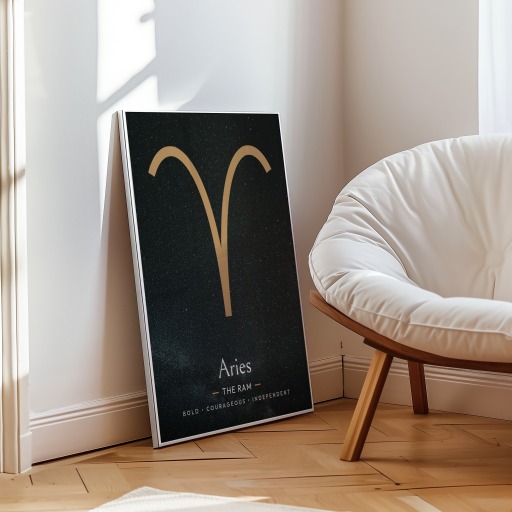 Aries in Simple Sharp Print - Custom Zodiac Sign Poster 9