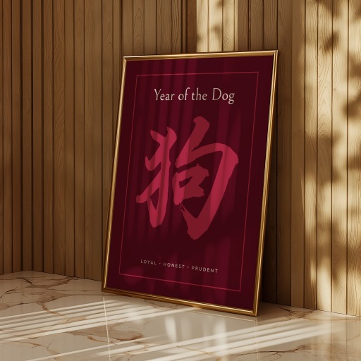 Dog in Curvy Print - Custom Chinese Zodiac Poster 9