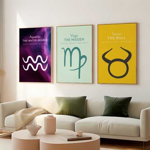 Virgo in Wavy Paintbrush Print - Custom Zodiac Sign Poster 8